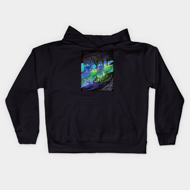 Watcher in the Crystal Caves Kids Hoodie by Indi Martin